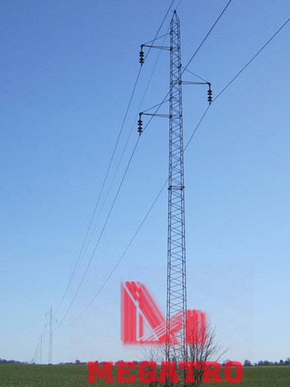 132KV Single Circuit Line Steel Tower Qingdao Megatro Mechanical And